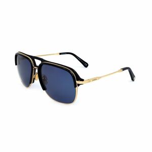 OMEGA OM 0015-H 01V Sunglasses Shiny Black/Gold Blue Barberini Lenses New 60mm 海外 即決