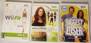 Wii 3 Game Lot The Biggest Loser, Fitness Ultimatum 2009, Wii Fit Used 海外 即決