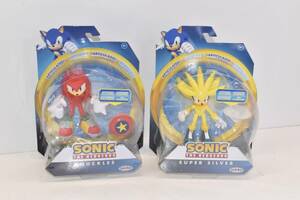 Jakks Pacific Sonic The Hedgehog KNUCKLES and SUPER SILVER 4” Figures 海外 即決