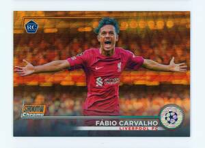 2022-23 Fabio Carvalho Topps Stadium Club Chrome Orange Wave Rookie Card 19/25 海外 即決