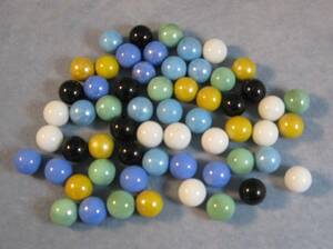 58 Glass Marbles-Solid Colors- 6 colors-approx. 1/2"/16mm (size varies)-preowned 海外 即決