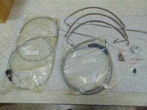 LA Choppers Stainless Stock Length Handlebar Cable Kit 07 Touring LA-8005KT2B-00 海外 即決