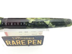 Vintage CONKLIN NOZAC 5M Fountain Pen Green Celluloid FACETED 14K Med Nib 海外 即決