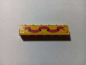 LEGO 1X6 YELLOW BRICK DARK PINK RIBBON STICKER PATTERN 375 6075 CASTLE 海外 即決