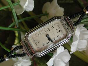 Ladies Art Deco Enamel Hamilton Watch ~ Runs 海外 即決