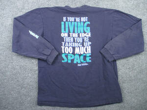 Vintage No Fear Shirt Adult L Blue Long Sleeve Single Stitch 90s Funny Quote Men 海外 即決