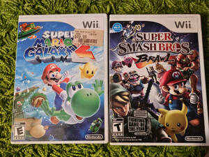 Wii Games Lot - Super Mario Galaxy 2 & Super Smash Bros. Brawl 海外 即決