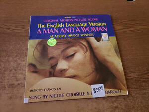 1960s MINT-EXC Francis Lai A Man And A Woman: English MOVIE TRACK 5184 LP33 海外 即決