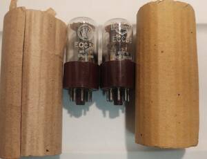 Matched pair NOS Mullard ECC35 6SL7 VT-229 5691 Fat Brown Base tubes valves 海外 即決