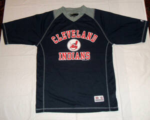 Cleveland Indians Chief Blue & Gray TF True Fan Men's Small Shirt 100% Polyester 海外 即決