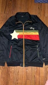 LRG Track Jacket Size black RASTA STAR VINTAGE ( Fit xl-xxl) LABEL 3XL 海外 即決