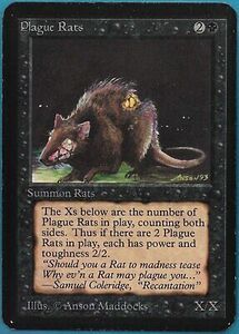 Plague Rats Alpha HEAVILY PLD Black Common MAGIC MTG CARD (ID# 456206) ABUGames 海外 即決
