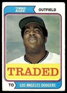 1974 Topps Traded Tommie Agee Los Angeles Dodgers #630T 海外 即決