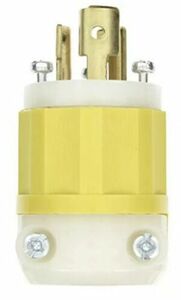 Leviton 4720-CY 15 Amp, 125 Volt, NEMA L5-15P, 2P, 3W, Locking Plug, Industrial 海外 即決