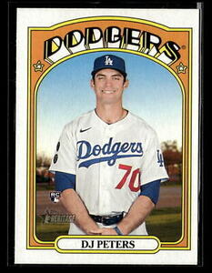 2021 Topps Heritage #532 DJ Peters Rookie Card Los Angeles Dodgers 海外 即決