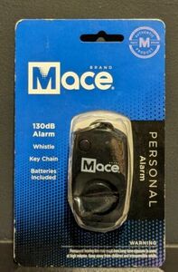 Mace Personal Alarm 3" Black Button-Press 130dB Key-Ring Integrated Whistle NEW 海外 即決