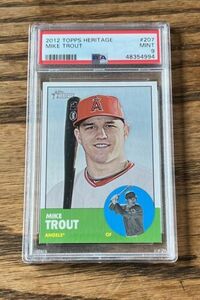 PSA 9 Mint 2012 Topps Heritage MIKE TROUT ROOKIE Baseball Card #207 RC Angels 海外 即決