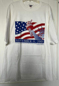 Vintage 9/11 September 11 2001 T Shirt Liberty Statue 2XL T Shirt Double Sided 海外 即決