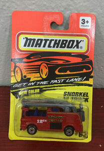 1994 Matchbox Snorkel Fire Truck #63 Carded NOS Deadstock 12th Rescue Squad 海外 即決