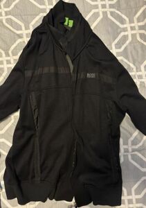 Hugo Hugo Boss Mens Full Zip Hoodie Jacket Sz XL in Black 海外 即決