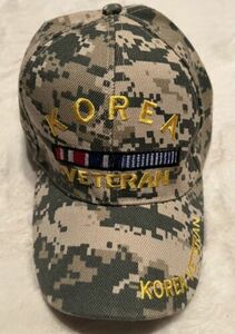 Korea War Veteran Cap Hat Camo Strap Back Baseball Embroidered U.S. Military 海外 即決