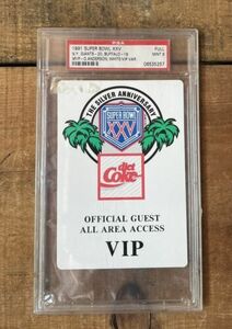 Vintage 1991 Super Bowl XXV NY Giants Buffalo VIP Ticket PSA Graded Mint 9 海外 即決