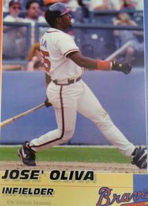 Atlanta Braves Poster Card Vtg 1994 Rare VHTF AJC Limited Ed 8x11 Jose Oliva 海外 即決