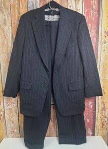 Paul Stuart Men's Wool Charcoal Pinstripe 2 Piece Suit 41 Regular Working Cuffs 海外 即決