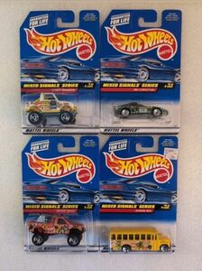 1998 Mixed Signals Series #1-4 Roader, Corvette, Nissan, School Vtg Hot Wheels 海外 即決