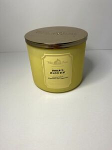 Bath & Body Works Sugared Lemon Zest Scented 3 Wick Candle 海外 即決