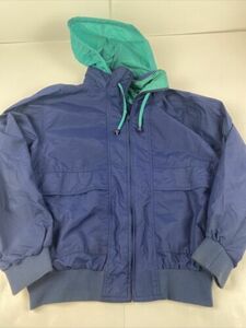 VINTAGE MCGREGOR ANTI BREEZE MEN'S M WIND BREAKER JACKET W/ HOOD NAVY TURQUIOSE 海外 即決