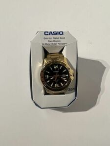 NEW Casio MTPVD01G1BTN Men’s Gold Ion Plated Stainless Steel Watch, Date, 50M WR 海外 即決