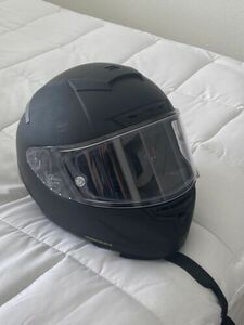 SHOEI X-14 SOLID MATTE BLACK MOTORCYCLE FULLFACE STREET HELMET LARGE 海外 即決