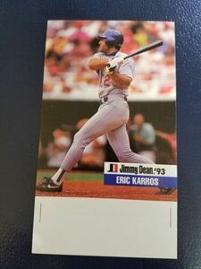 Eric Karros Los Angeles Dodgers #24 1993 Jimmy Dean Oversize White Strip 海外 即決