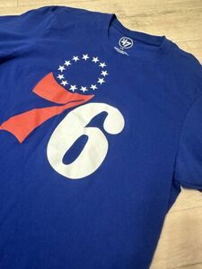 ‘47 Philadelphia 76ers Men’s T- Shirt Sz Large NBA Basketball Simmons #25 Blue 海外 即決