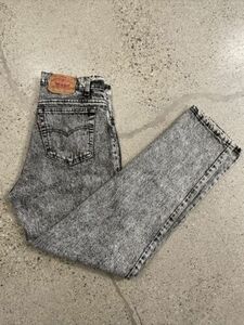 Vintage Levis Mens W34 550 XX Tapered leg Black Tag Gray Acid Washed Rare 36x32 海外 即決