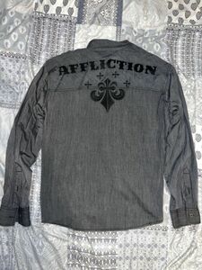 Vintage Affliction long sleeve Born Free XL Button down shirt embroidered 海外 即決