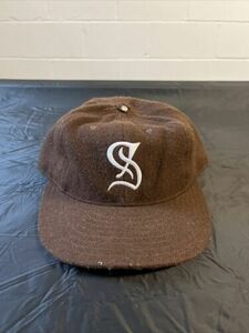 1954 Santurce Cangrejeros Ebbets Field Flannels Hat Brown Size 7 5/8 D11433 Wool 海外 即決