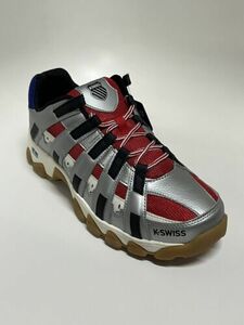 MENS K-SWISS SILVER BLUE レッド ST429 03181-094-M SIZE 8 海外 即決