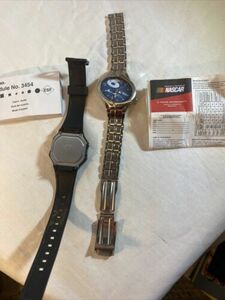 Casio Classic Men's Watch Model 3454 W/Manual NASCAR Watch Needs Battery Repair? 海外 即決