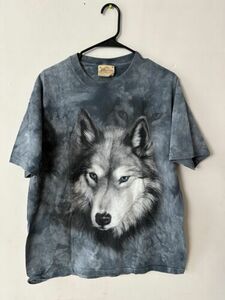 Vintage Wolf Coyote Nature Tie Dye Shirt Size Large Wilderness AOP 海外 即決