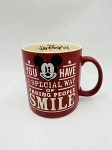 Disney Parks Mickey Mouse Mug You Have A Special Way of Making People Smile Red 海外 即決