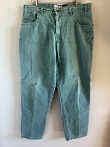 Vintage Levis Jeans Mens 38x31 Green 545 Loose Fit Denim Brown Tab Made In USA 海外 即決