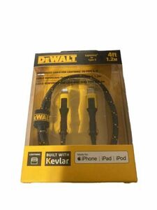 Dewalt 4' IPhone/ipad Charger Reinforced Braided Cable - Black 海外 即決