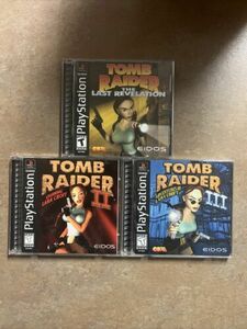 Tomb Raider 2 II 3 III & Last Revelation PlayStation PS1 lot of 3 all minty 海外 即決