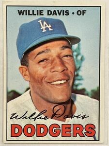 1967 Topps Willie Davis #160 Vintage Baseball Los Angeles Dodgers Sharp Card 海外 即決