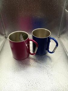 Set Of 2 Camp Mugs With Carabiner New 海外 即決