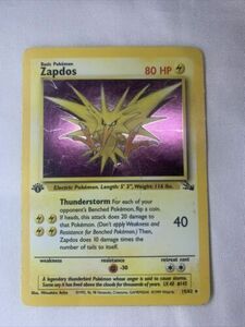 ポケモン TCG Zapdos Fossil 15/62 Holo 1st Edition Holo Rare HP DMG 海外 即決