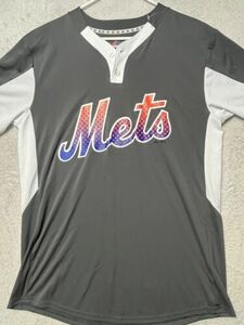 Majestic Cool Base Men’s NY New York Mets Short Sleeve BP Jersey Large L MLB. 海外 即決