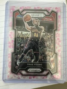 2023-24 PANINI PRIZM TRAE YOUNG CHOICE CHERRY BLOSSOM PRIZM /20 HAWKS KS2 海外 即決